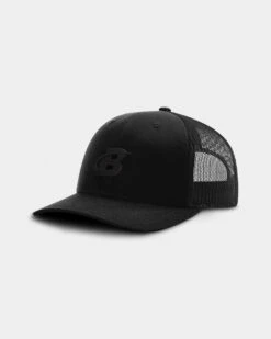 Bodybuilding.com Clothing Blackout Collection Embroidered Patch Trucker Hat